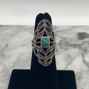 Turquoise and Silver finger ring (Sold)